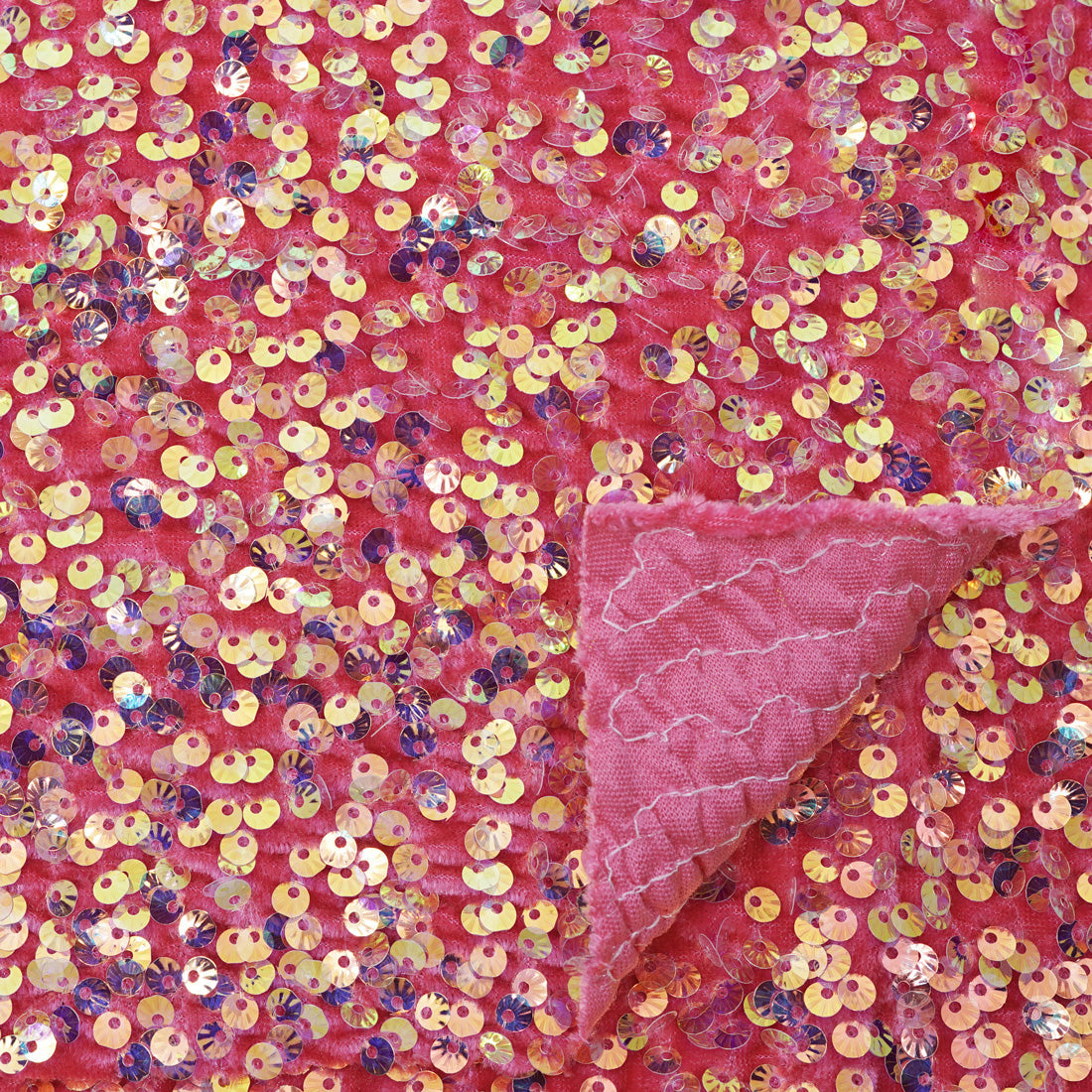 Sanibel Seashell Polyester Velvet Sequin Fabric - Seashell Sequin, 49" Width, 365 GSM (1 Yard)