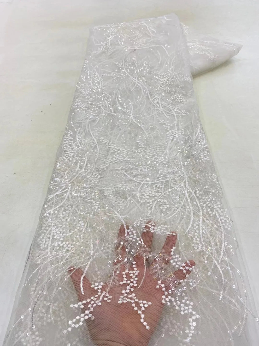 Luxury Pink 2023 High Quality French Tulle Net Sequins Lace Fabric African Lace Fabric 5 Yards For Nigeria Wedding Party Dress
