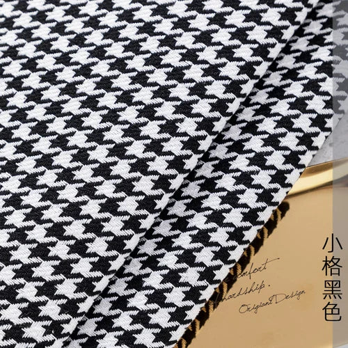 146cm Width High-grade Houndstooth Fabrics Cotton and Linen Plaid Fabrics Thickening Sofa Pillow Tablecloth DIY Sewing Fabrics