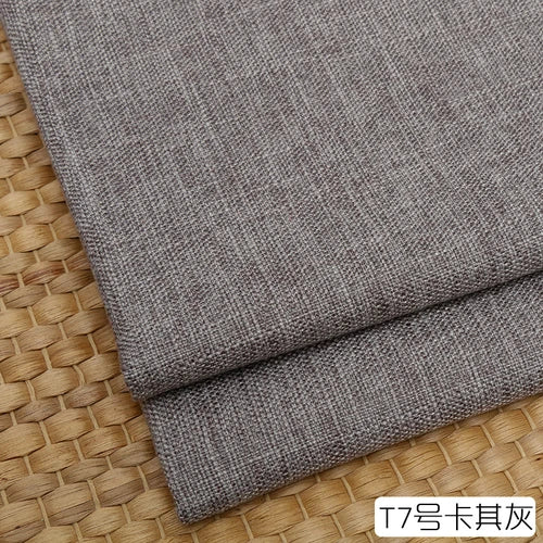 100cm*148cm Solid Color Thick Coarse Linen Sofa Fabric Cotton and Linen Curtain Tablecloth DIY Polyester Linen Fabric 400-500g/m