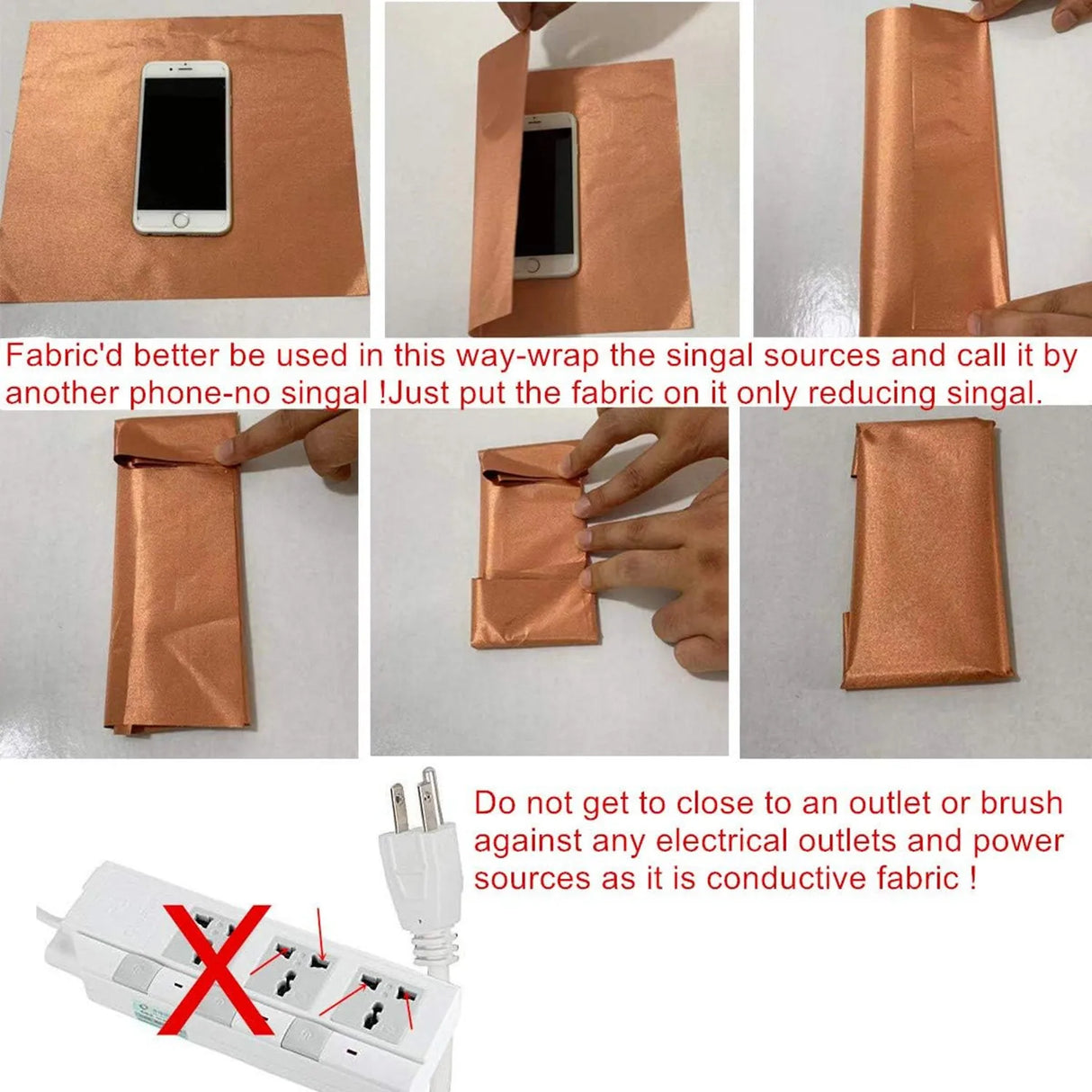 Golden Faraday Fabric RFID Shielding Block WiFi/RF Anti-Radiation Conductive Magnetic Copper EMF Protection Cloth Signal Blocker