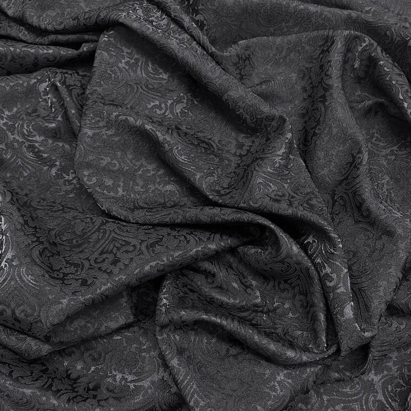 Black 3D Jacquard Fabric, Textured Brocade Fabric, Costume Drapery DIY Sewing Fabric, Suitable For Dress or Gown