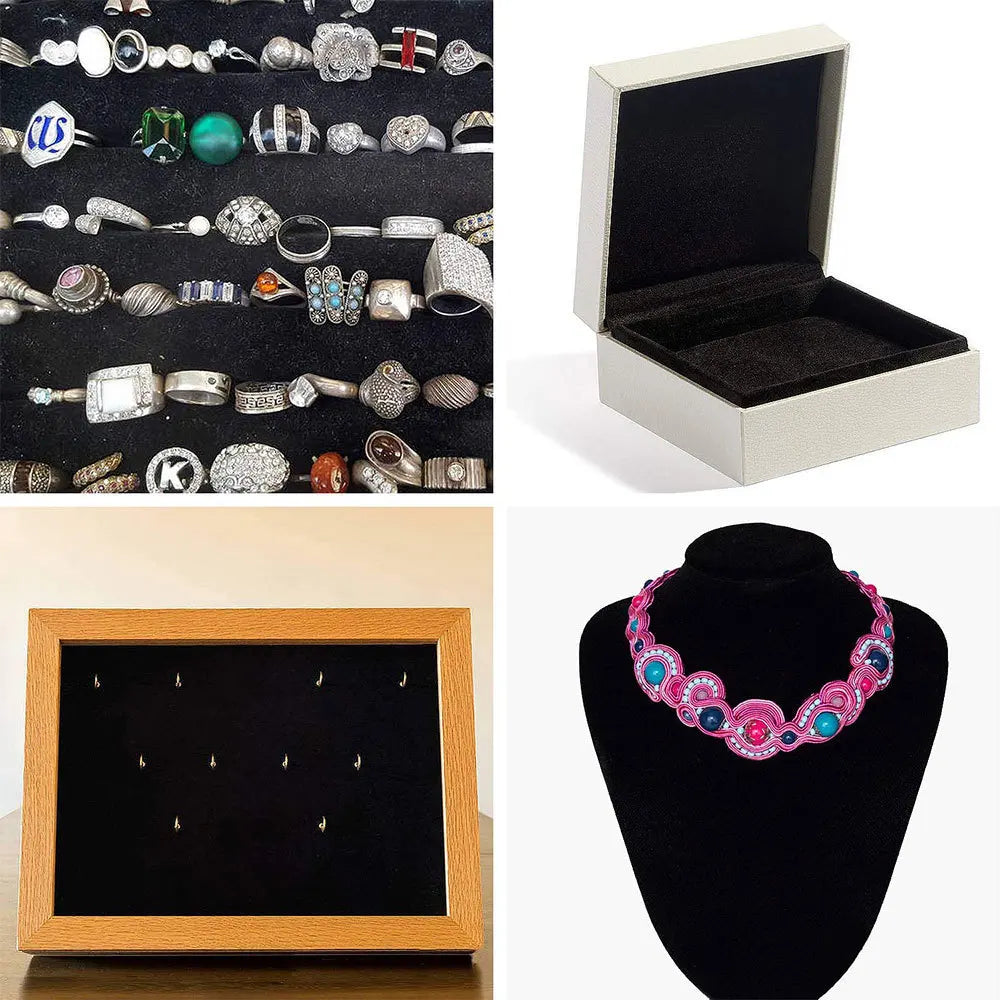 20x15cm 13pcs Bundle Self-Adhesive Velvet Flock Liner Jewelry Contact Paper Craft Fabric Sticker MultiColor DIY Box Book Decor