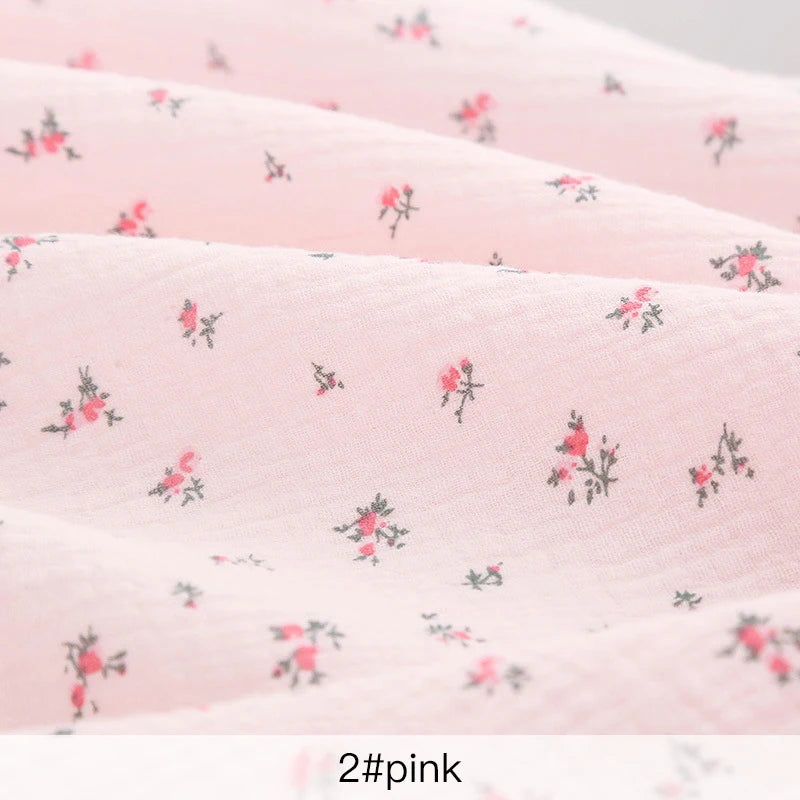 135x50/500cm Pure Color Crepe Double-Layer Cotton Yarn Fabric, Making Soft Pajamas Clothes Fabric DIY Clothing Cloth YHTJ0113