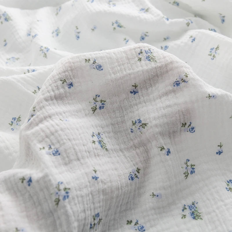 135x50/500cm Pure Color Crepe Double-Layer Cotton Yarn Fabric, Making Soft Pajamas Clothes Fabric DIY Clothing Cloth YHTJ0113