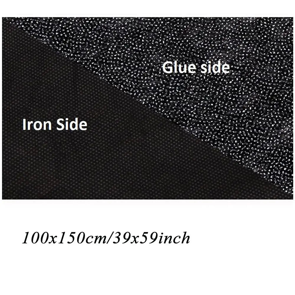 30D/50D /75D Black Polyester Clothing Accessories Iron-On Interlining Sewing Interlining Adhesive Lining Sewing Fabric