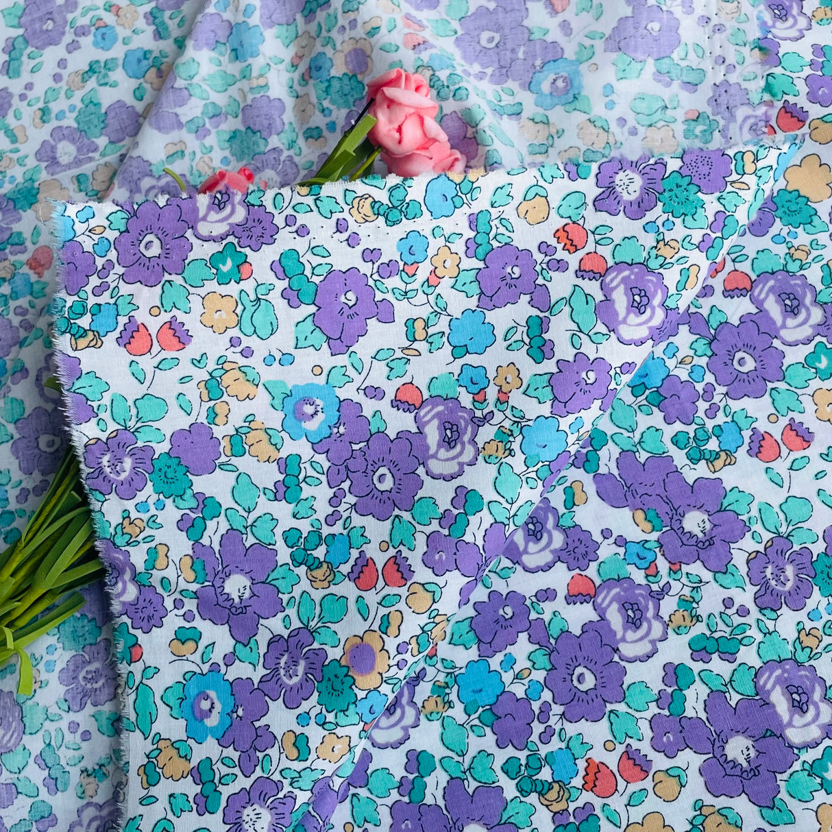 Betsy Floral 60S Tissun liberty Cotton Fabric For Kids Baby Sewing Cloth Dresses Skirt DIY Handmade Designer Patchwork Meter