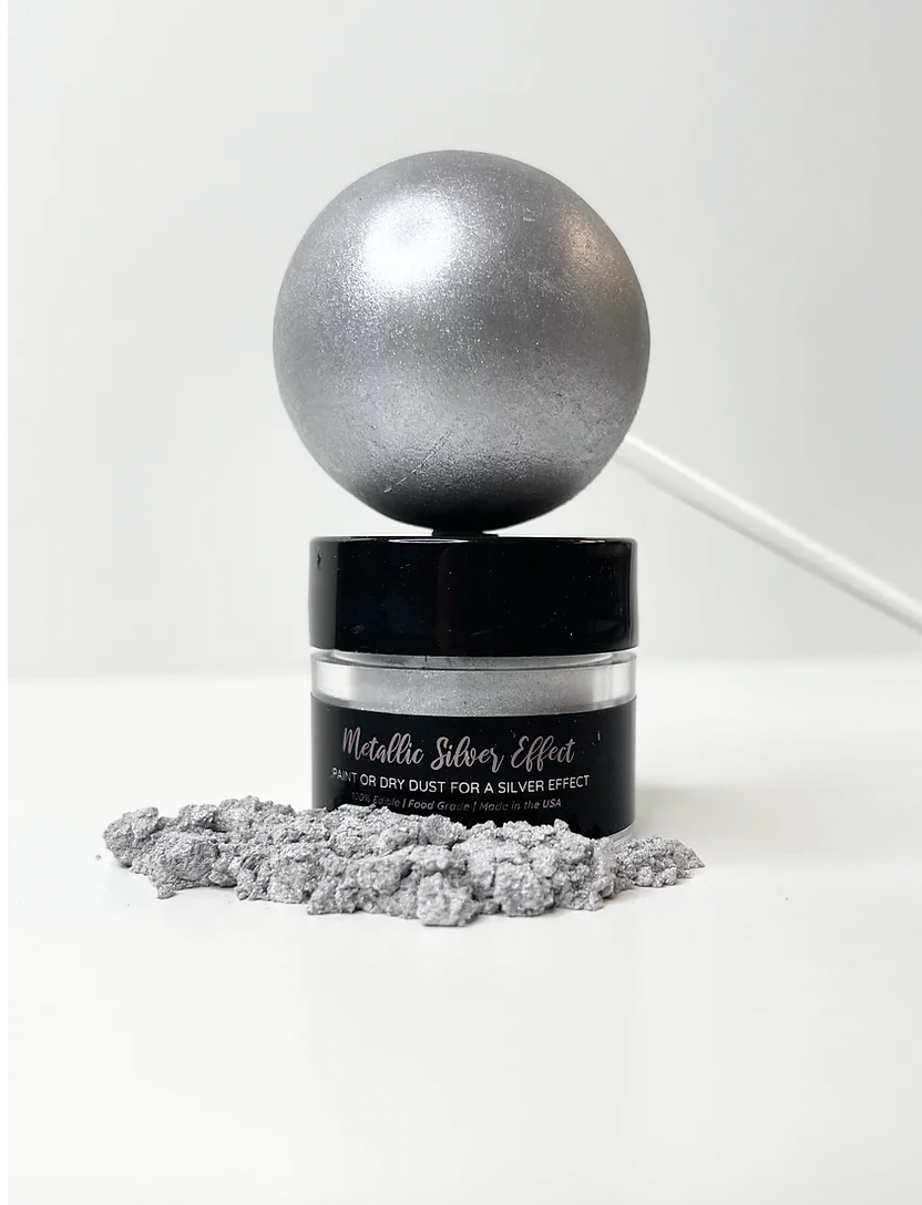 Metallic Silver Effect Shine Dessert Glitter Edible Cake Decorating Glitter for Desserts, Cupcakes, and Baking