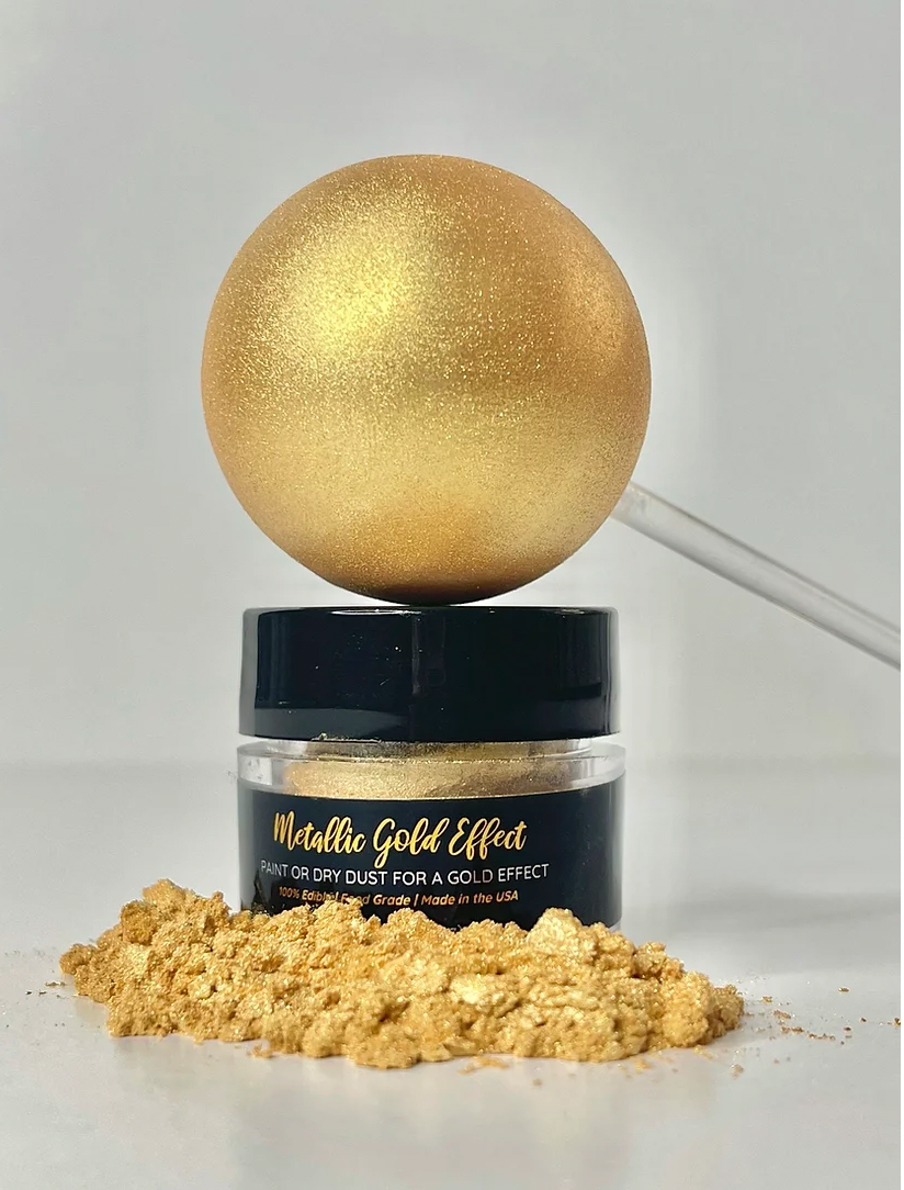 Metallic Gold Effect Shine Dessert Glitter for Edible Cakes, Cupcakes, and Desserts
