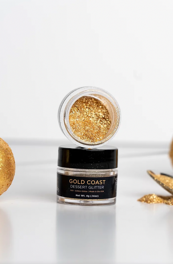 Gold Coast Shine Dessert Glitter Edible Cake Decorating Glitter for Desserts, Cupcakes, and Baking