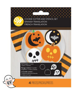 Pumpkin and Circle Halloween cookie cutter and stencil set 4 piece