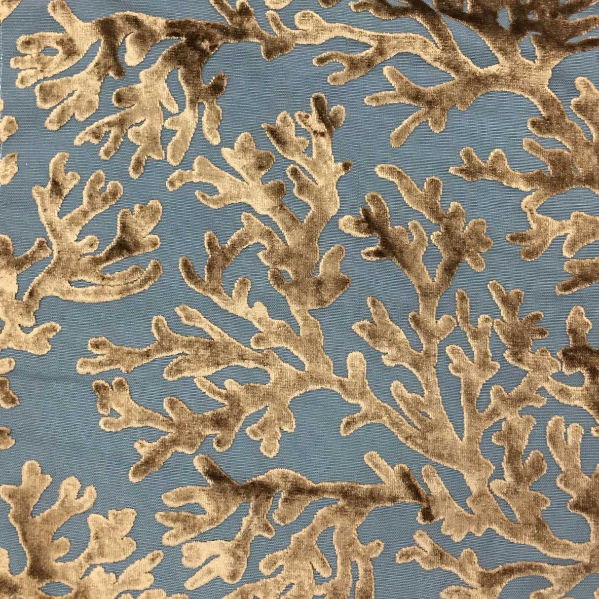 Burnout Velvet Upholstery Fabric Coral Pattern