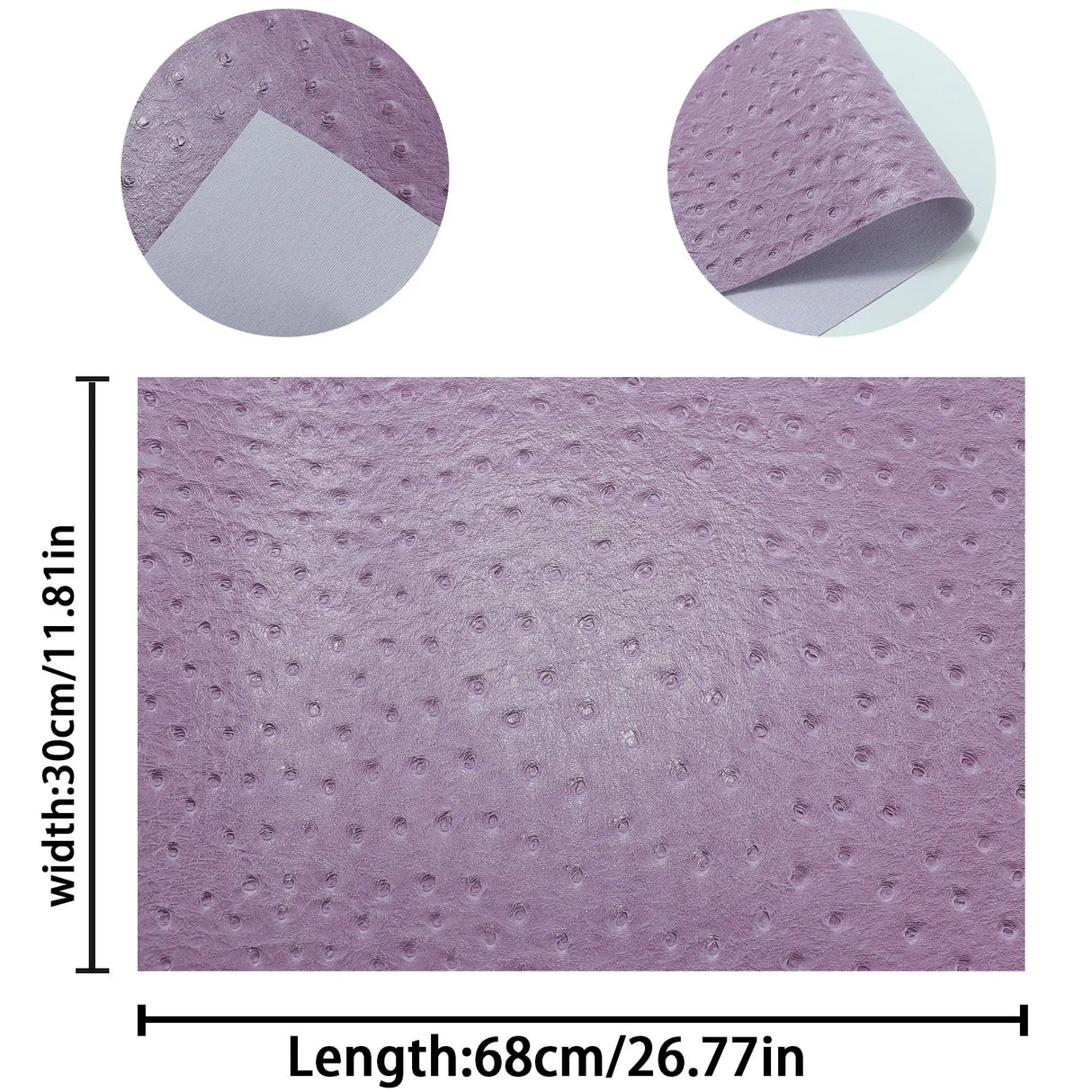 30x68cm Ostrich Patterned Faux Leather Vinyl Fabric Embossed PVC Raised Particles for Handicrafts Bags Keychain Earrings Wallet