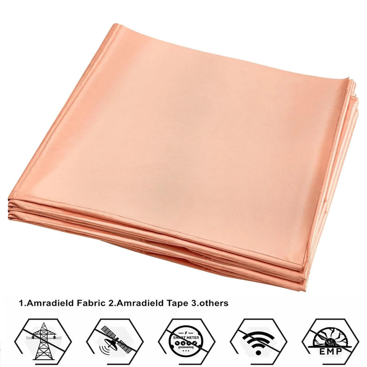 Golden Faraday Fabric RFID Shielding Block WiFi/RF Anti-Radiation Conductive Magnetic Copper EMF Protection Cloth Signal Blocker