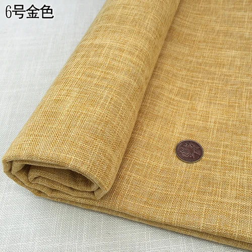 100cm*148cm Solid Color Thick Coarse Linen Sofa Fabric Cotton and Linen Curtain Tablecloth DIY Polyester Linen Fabric 400-500g/m