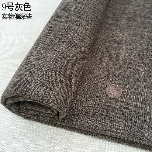 100cm*148cm Solid Color Thick Coarse Linen Sofa Fabric Cotton and Linen Curtain Tablecloth DIY Polyester Linen Fabric 400-500g/m