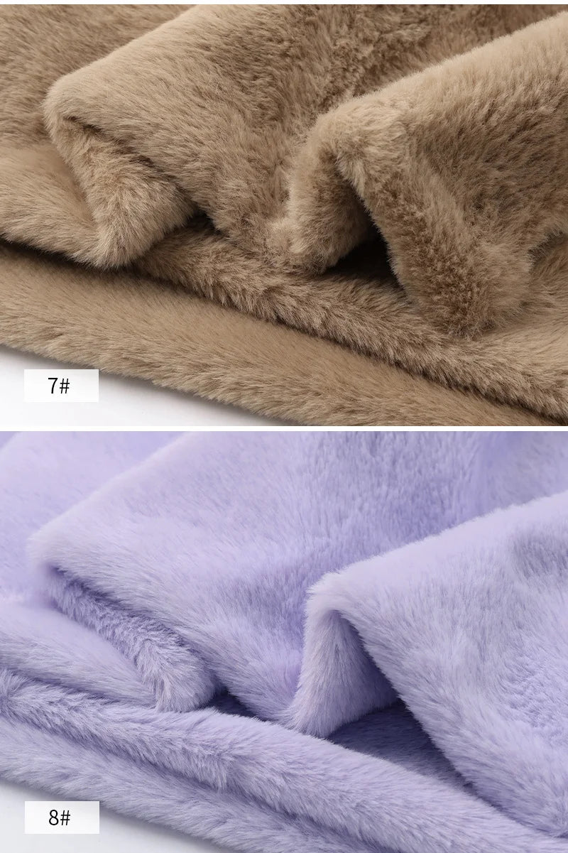 8mm Imitation Rabbit Fur Fabric Soft Short Plush For Warm Scarf, Doll,DIY Plush Toys Fabric Background Display Cloth 50x50cm/1m
