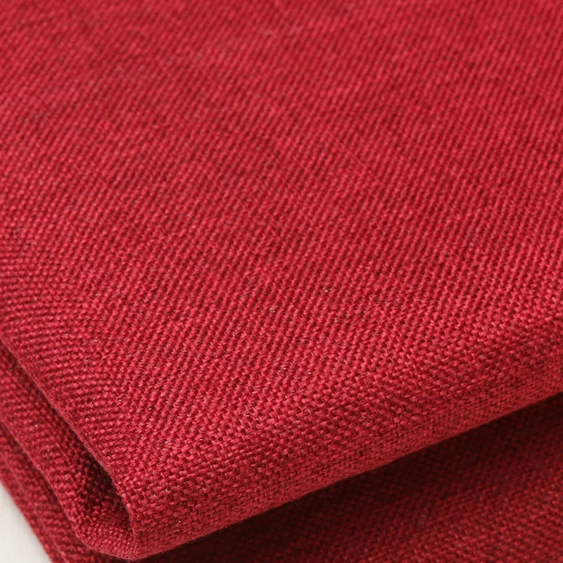 Thickening Solid Color Polyester Linen Fabric Dust-proof Coarse Fabric Canvas Sofa DIY Curtains Tablecloths Seat Cushions Fabric