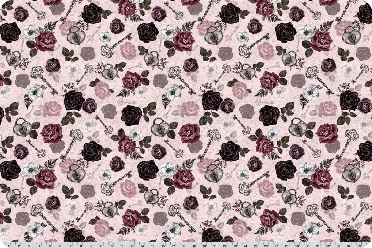 Cuddle Fabric Secret Crush Black Cherry Digital Minky