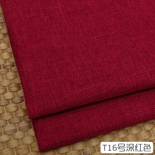 100cm*148cm Solid Color Thick Coarse Linen Sofa Fabric Cotton and Linen Curtain Tablecloth DIY Polyester Linen Fabric 400-500g/m