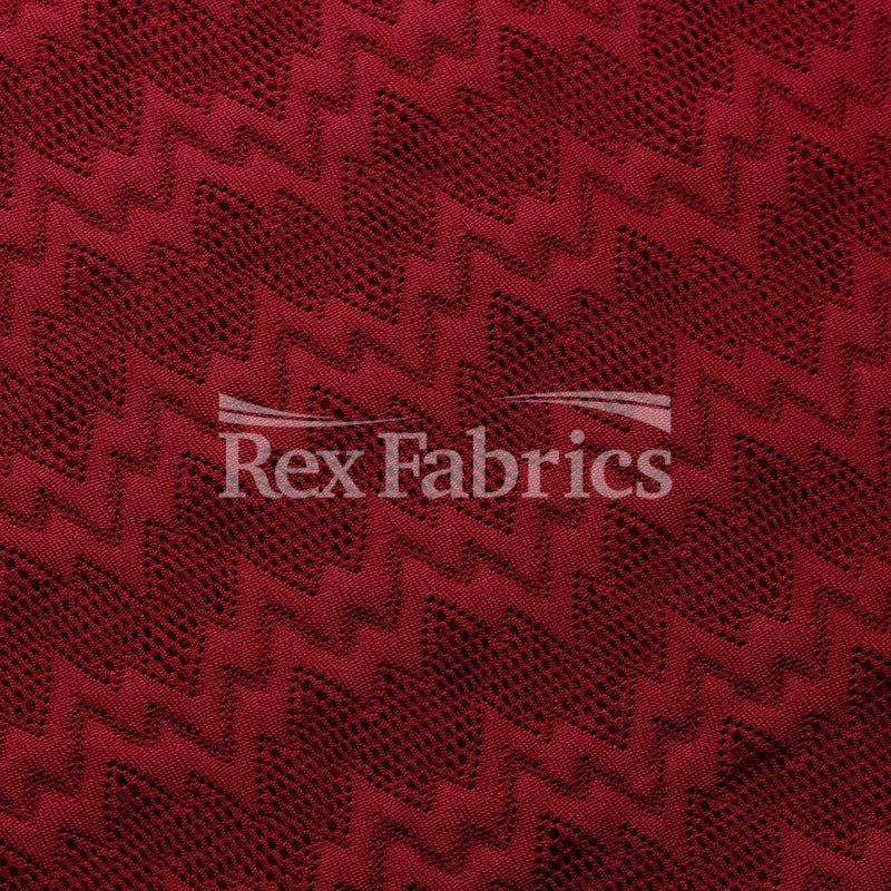 Seismic Lace Nylon Spandex Lace Fabric - 4-Way Stretch Chevron Pattern, 58/60" Width, 6 Colorways (1 Yard)