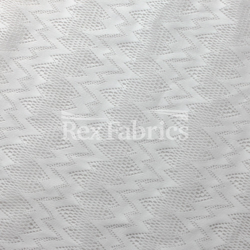 Seismic Lace Nylon Spandex Lace Fabric - 4-Way Stretch Chevron Pattern, 58/60" Width, 6 Colorways (1 Yard)