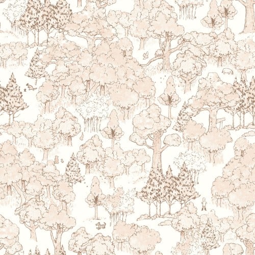 Cotton Print Sepia Classic Winnie Forest Mono 43/44 Fabric