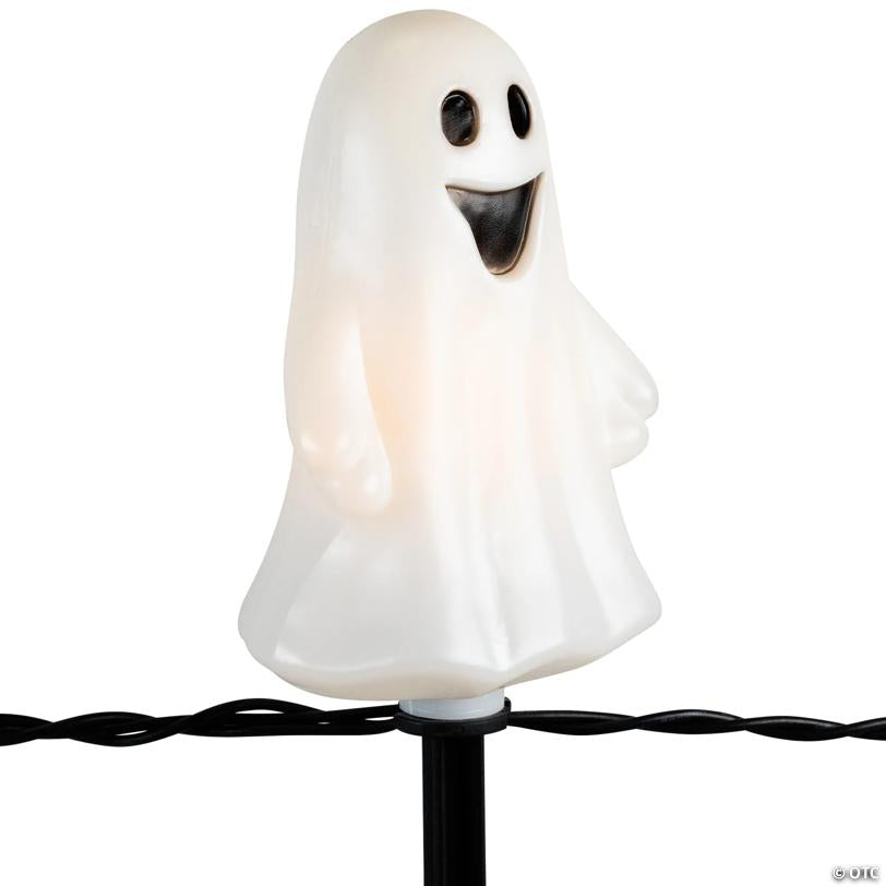 Set of 5 Ghost Shaped Halloween Pathway Markers - 3.75ft Black Wire