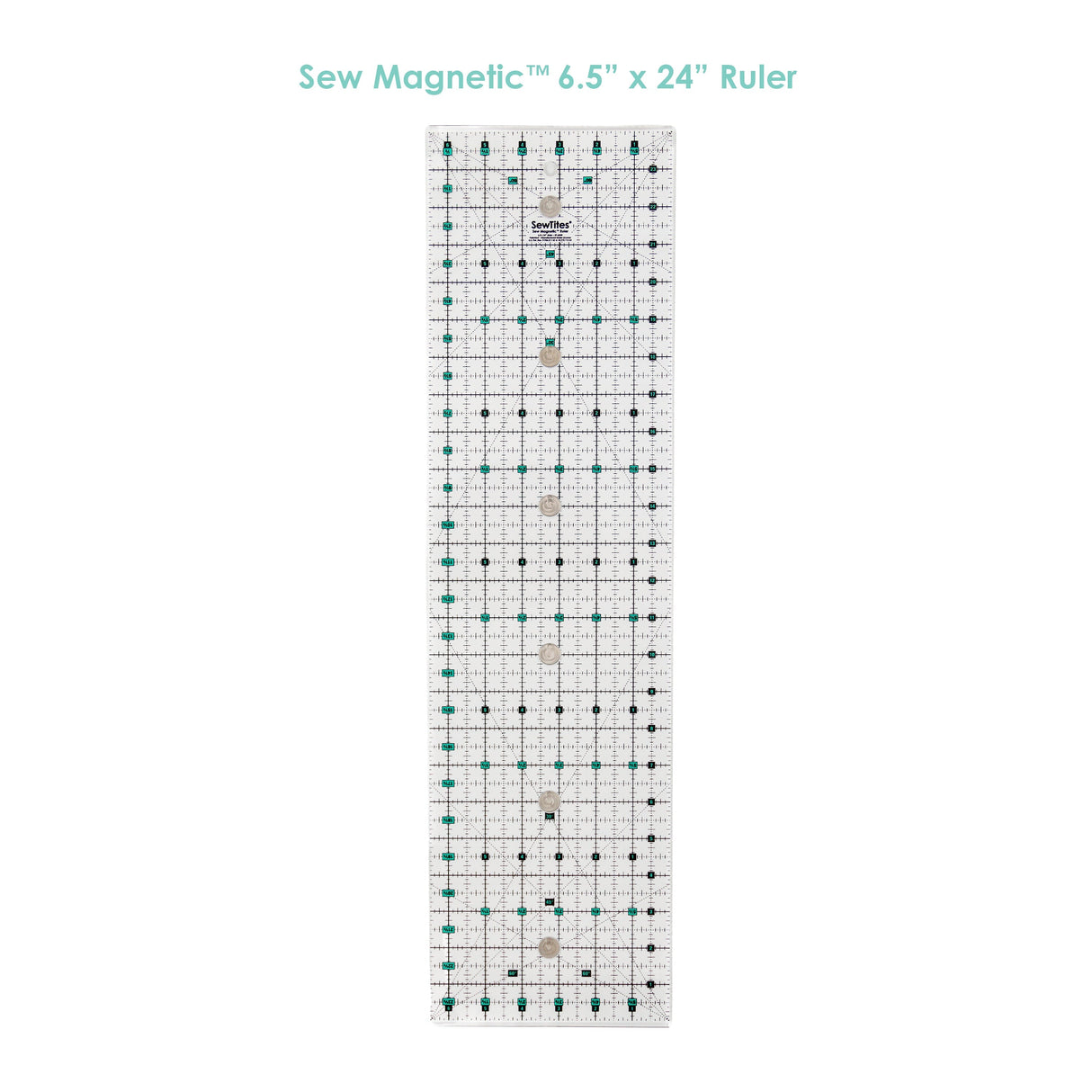 Sew Magnetic Acrylic Fabric - Turquoise And Black Imprint, 6.5" X 24" (1 Unit)