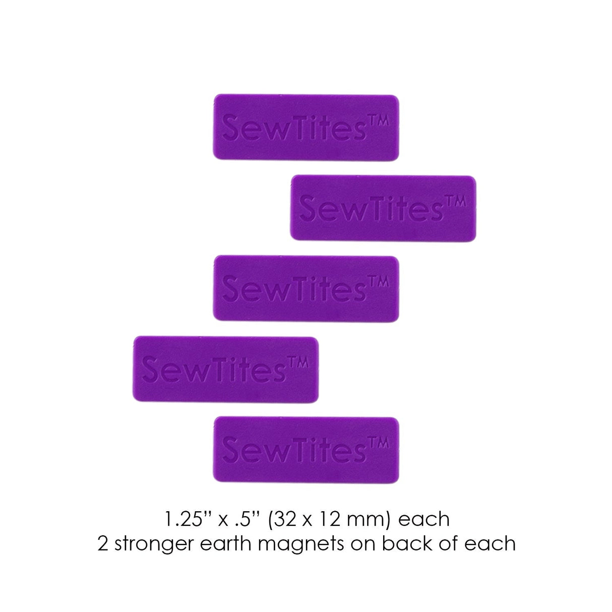 SewTites Minis Magnetic Sewing Pins Fabric - Small EPP Projects, Wool Applique, 1.25" X .5" (5 Pack)