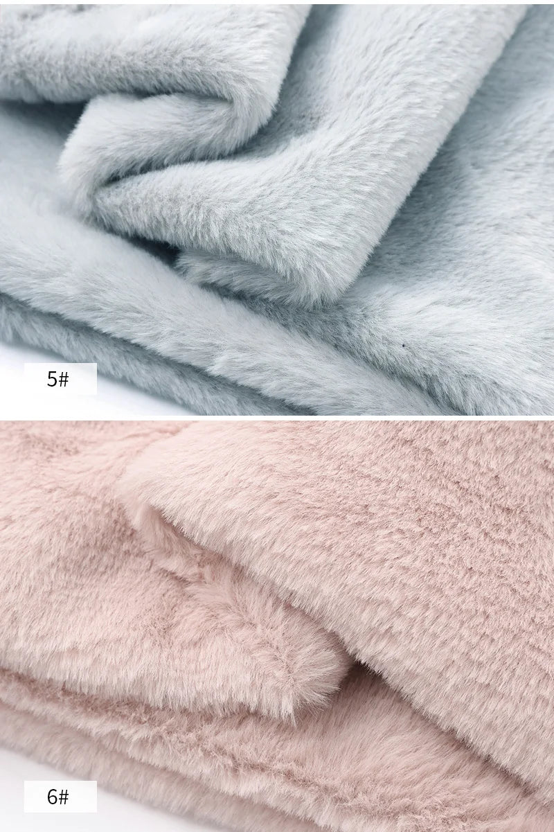 8mm Imitation Rabbit Fur Fabric Soft Short Plush For Warm Scarf, Doll,DIY Plush Toys Fabric Background Display Cloth 50x50cm/1m