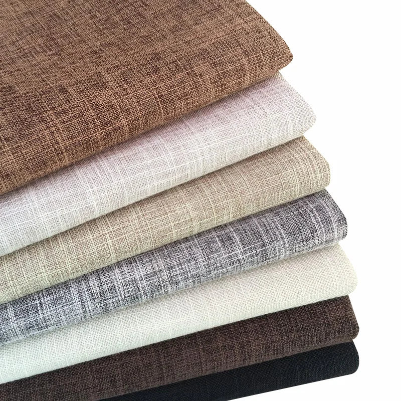100cm*148cm Solid Color Thick Coarse Linen Sofa Fabric Cotton and Linen Curtain Tablecloth DIY Polyester Linen Fabric 400-500g/m