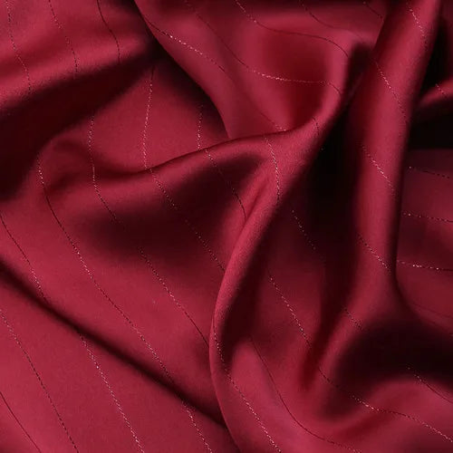 High End Bright Silk Striped Imitation Acetic Acid Fabric Satin Glossy Silk Smooth Drape Feeling Suit Dress Pants Fabric