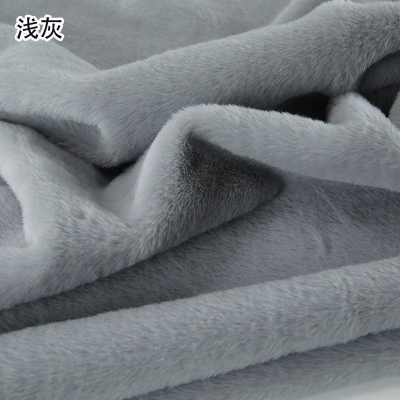 White Grey Colour Series 8mm imitation Rex rabbit Fur Fabric short plush fabric cabinet tablecloth display scarf cotton doll DIY