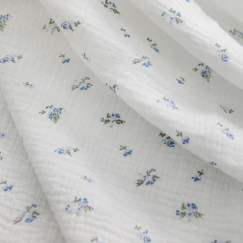 135x50/500cm Pure Color Crepe Double-Layer Cotton Yarn Fabric, Making Soft Pajamas Clothes Fabric DIY Clothing Cloth YHTJ0113