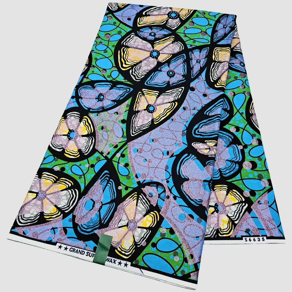 High quality grand super holland wax fabric with glitter, 100% cotton glitter wax loincloth, new pattern fabric in winter