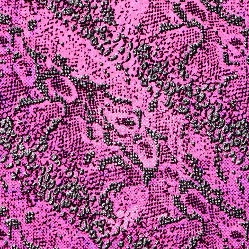 Shakira Shattered Glass Foiled Spandex Fabric - Holographic Shattered Glass, 54/56" Width, 4-Way Stretch (1 Yard)
