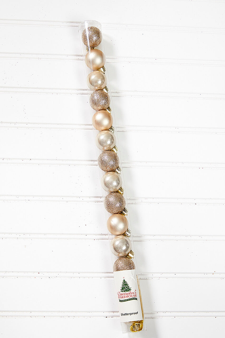 14pc Shatterproof Ornament Tube - Pearl