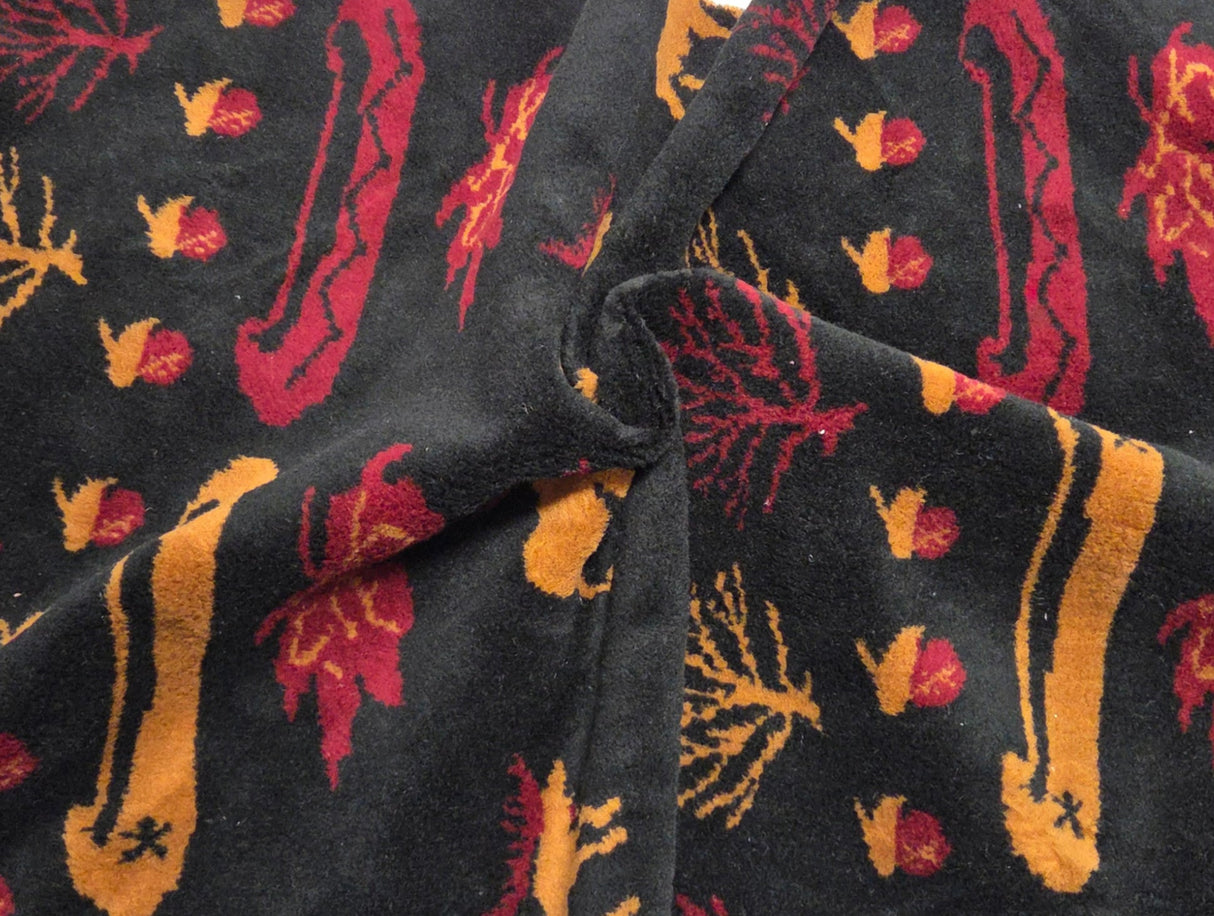Sherpa Fleece Moose Canoe Print