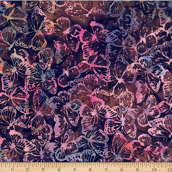 Cotton Batik Butterflies Fabric 44/45"