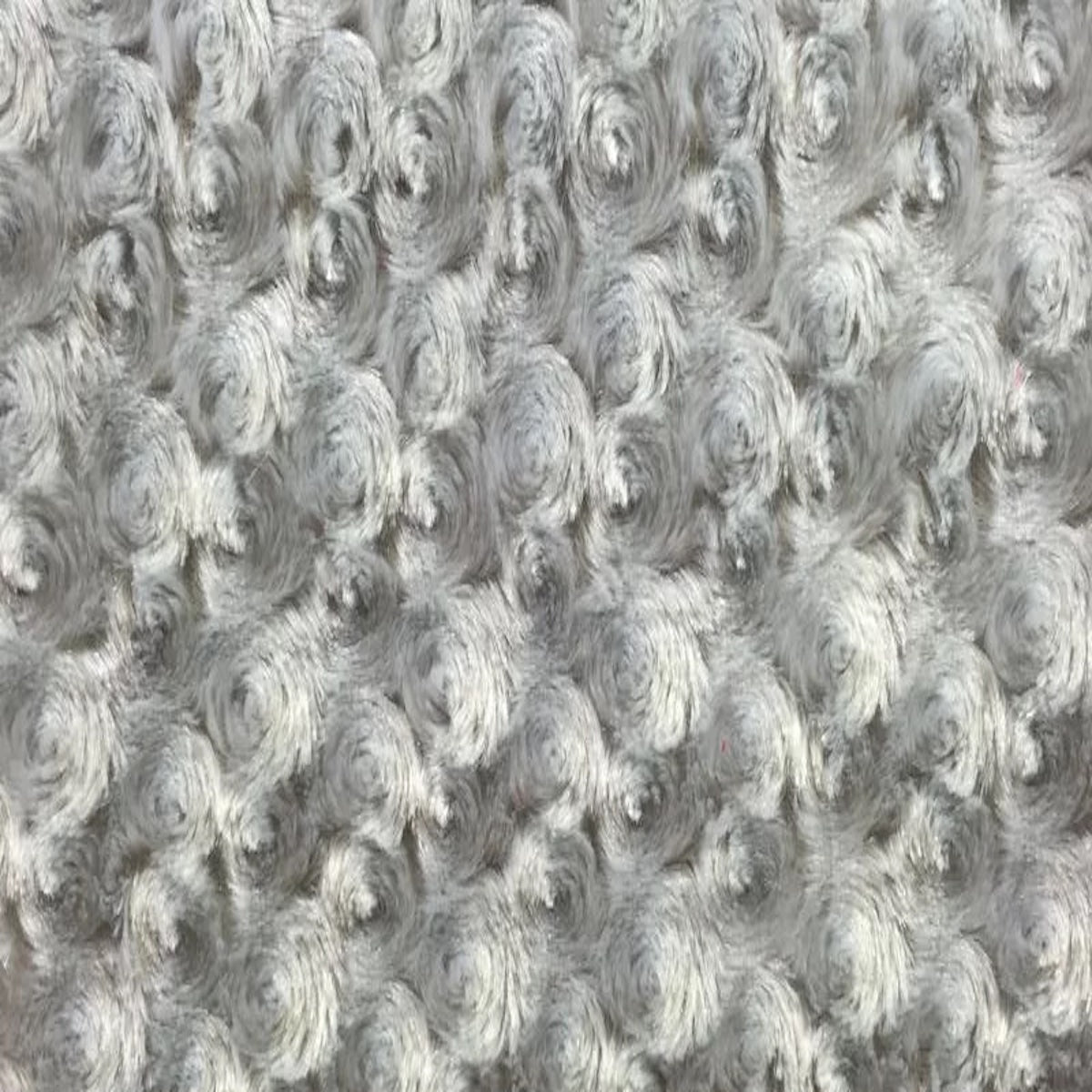 Swirl Rosebud Faux Fur Fabric - 100 Percent Polyester Faux Fur Fabric, Rose Pattern, 60" Width, 11 MM Pile Length (1 Yard)