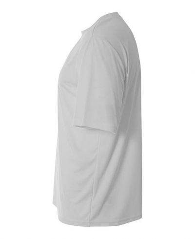 A4 NB3142 Youth Cooling Performance Crew Micro Poly Interlock Fabric - Silver, 44+ UPF, Moisture-Wicking, Stain Release (1 Piece)