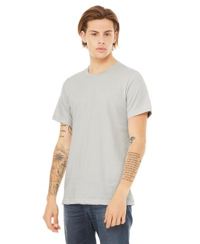 Bella Canvas 3001 Airlume Cotton T-Shirt Fabric - Silver, Crewneck, Short Sleeve (1 Piece)
