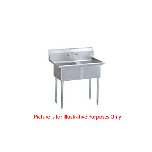 LJ2424-2 Two Compartment NSF Commercial Sink - Bowl 24 x 24