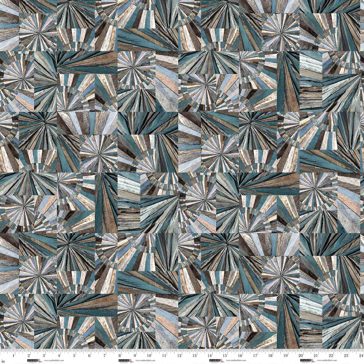 Cotton Fabric Slate Woodburst Out of the Woodwork 44/45"