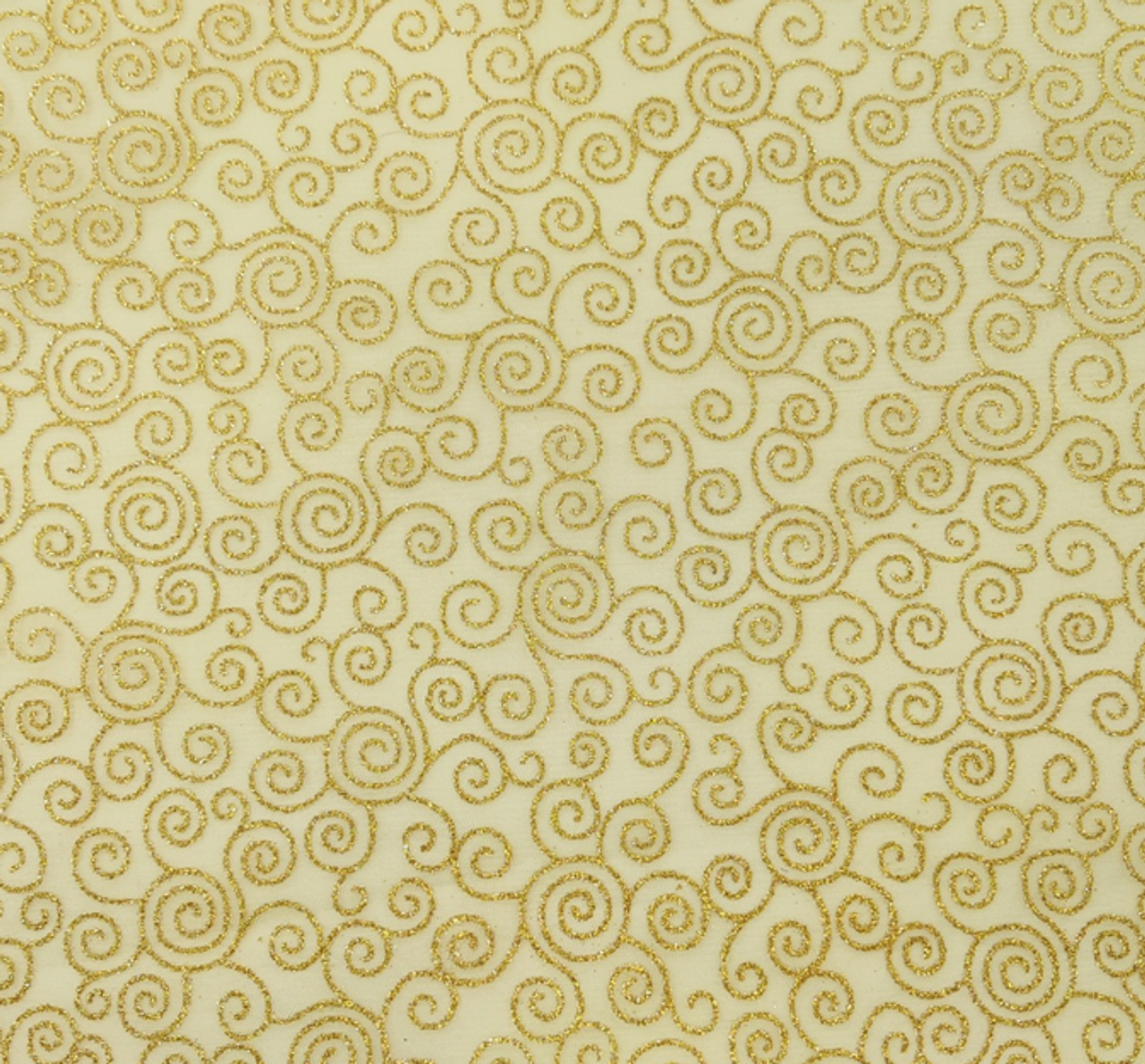 1 Yard Tricot with Gold Swirl Gold Tulle Fabric, 58/60″ Wide 100% Nylon