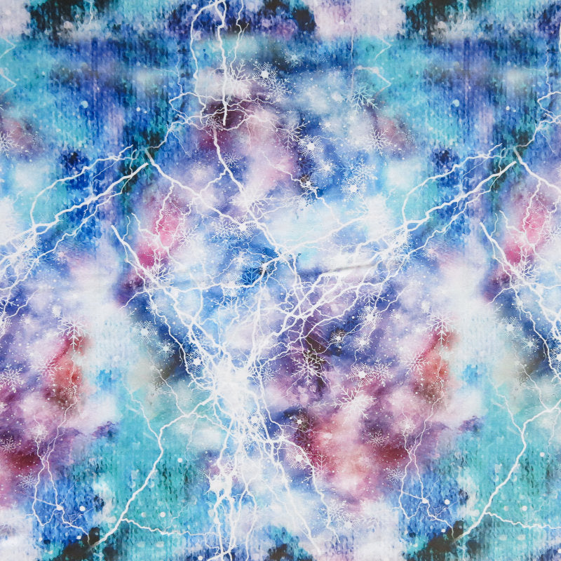 Athletic Poly Spandex Jersey Knit Snow Glow Print
