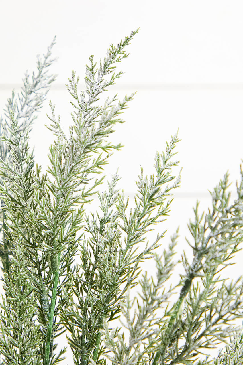 18 Inch Snow Cedar Pine Bush Artificial Frosted Holiday Greenery Decor