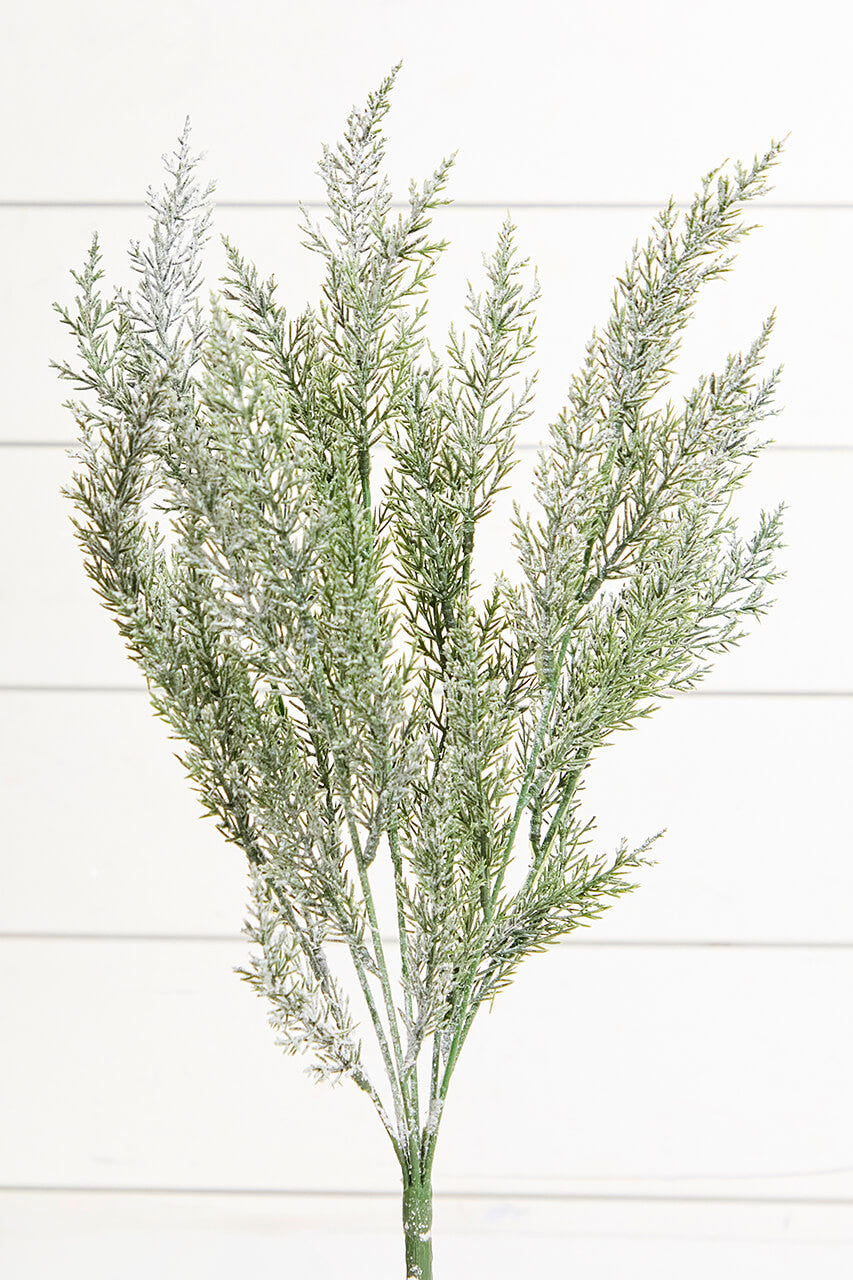18 Inch Snow Cedar Pine Bush Artificial Frosted Holiday Greenery Decor