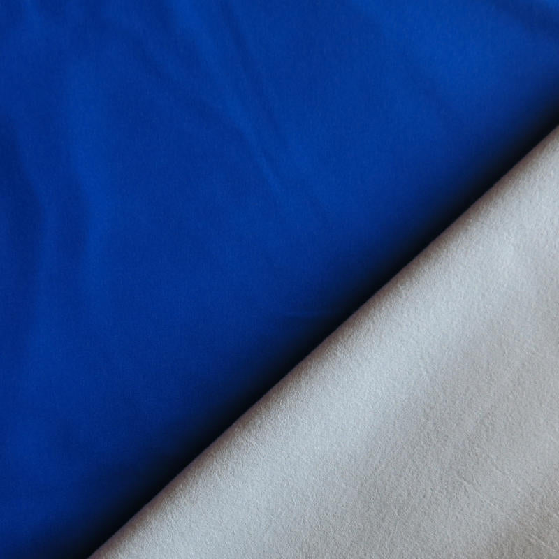Softshell Fleece Fabric Royal / Light Grey